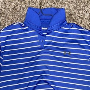 Under Armour Royal Blue and White Polo